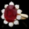 14K Yellow Gold7.86ct Ruby and 1.38ct Diamond Ring