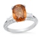 14K White Gold Setting with 4.94ct Natural Zircon and 0.64ct Diamond Ladies Ring