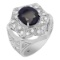 14k White Gold 4.96ct Sapphire 1.09ct Diamond Ring