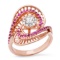 14K Rose Gold Setting with 0.42ct Ruby and 0.37tcw Diamond Ladies Ring
