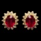 14k Yellow Gold 3.74ct Ruby 0.70ct Diamond Earrings