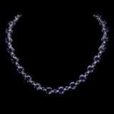 14K White Gold 56.35ct Sapphire and 1.56ct Diamond Necklace