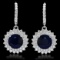 14K Gold 8.37ct Sapphire 2.86ct Diamond Earrings