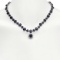 14K Gold 49.25ct Sapphire 1.72ct Diamond Necklace