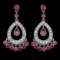 14k Gold 3.22ct Ruby 1.29ct Diamond Earrings