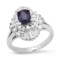 Platinum Setting with 1.01ct Spinel and 1.31ct Diamond Ladies Ring
