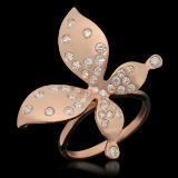 14K Rose Gold 0.85ct Diamond Butterfly