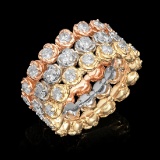 14k Yellow, White & Rose Gold 3.33ct Diamond Ring Set