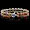 14K Gold 26.61ct Sapphire 1.35ct Diamond Bracelet