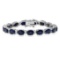 18K White Gold 22.18ct Sapphire and 1.22ct Diamond Bracelet