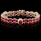 14K Gold 26.21ct Ruby 1.27ct Diamond Bracelet