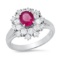 Platinum Setting with 1.01ct Ruby and 0.78ct Diamond Ladies Ring