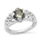 18K White Gold Setting with 1.17ct Green Sapphire and 0.33ct Diamond Ring
