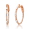 14K Rose Gold Setting with 1.5ct Diamond Hoop Earrings