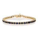 14K Yellow Gold Setting with 7.0ct Sapphire Ladies Bracelet
