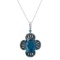 14K White Gold Setting with 18.80ct Blue Topaz and 1.50TCW Diamond Ladies Pendant