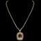 14K Rose Gold 25.11ct Morganite and 8.95ct Diamond Necklace