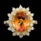 14K Yellow Gold 3.14ct Citrine and 0.64ct Diamond Ring