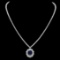 18K White Gold 5.82ct Sapphire and 4.96ct Diamond Necklace