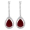 14k White Gold 6.41ct Ruby 0.89ct Diamond Earrings