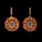 14K Gold 1.70ct Tanzanite 24.74ct Sapphire 1.78ct Diamond Earrings