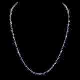 14K White Gold Sapphire & Diamond Necklace
