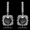 14K White Gold 11.88ct Fancy Black Diamond and 1.66ct Diamond Earrings