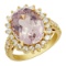 14k Yellow Gold 5.87ct Morganite 1.01ct Diamond Ring
