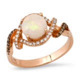 14K Rose Gold Setting with 0.86ct Opal and 0.25ct Diamond LALI