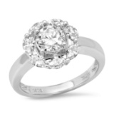 18K White Gold Setting with 0.60ct Center Diamond and 0.90tcw Diamond Ladies Ring