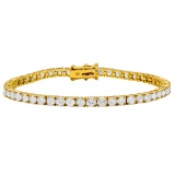 18k Yellow Gold 7.86ct Diamond Tennis Bracelet