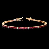 14k Yellow Gold 3.88ct Ruby 0.89ct Diamond Bracelet