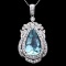14K Gold 16.15ct Aquamarine 2.02ct Diamond Pendant