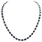 14k White Gold 34.67ct Sapphire 1.48ct Diamond Necklace