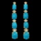 14K Yellow Gold 5.35ct Turquoise and 0.37ct Diamond Earrings