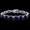 14K Gold 35.14ct Sapphire 0.73ct Diamond Bracelet