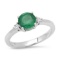 14K White Gold Setting with 1.16ct Emerald and .10ct Diamond Ladies Ring