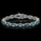 14K Gold 23.16ct Topaz 0.99ct Diamond Bracelet