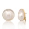 14K Yellow Gold Setting with 20mm Blister Pearl Earrings