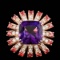 14K Rose Gold 7.41ct Amethyst 2.53ct Sapphire and 0.98ct Diamond Ring