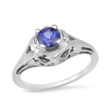 18K White Gold Setting with 0.86ct Sapphire Ladies Ring