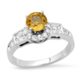 18K White Gold Setting with 0.98ct Sapphire and 0.57ct Diamond Ring