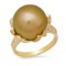 14K Yellow Gold Setting with 14mm South Sea Pearl and 0.93ct Diamond Ring