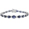 14k White Gold 13.63ct Sapphire 0.57ct Diamond Bracelet