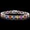 14K Gold 23.76ct Sapphire 1.21ct Diamond Bracelet
