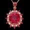 14K Gold 6.97ct Ruby 0.21ct Diamond Pendant