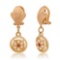 18K Yellow Gold Setting with Pearl and Ruby Earrings
