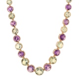 14K Yellow Gold Setting with 49.40ct Prasiolite, 43.83ct Ametyst and 0.10ct Diamond LALI