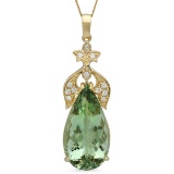 14K Gold 23.13ct Amethyst 0.37ct Diamond Pendant