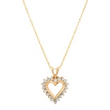10K Yellow Gold Setting with 18 14K Chain and 0.35ct Diamond Heart Pendant